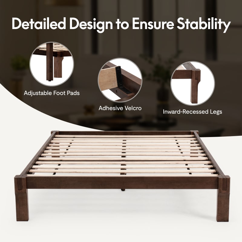 FlexiSpot Kana Japanese Joinery Bed with Headboard | Simple